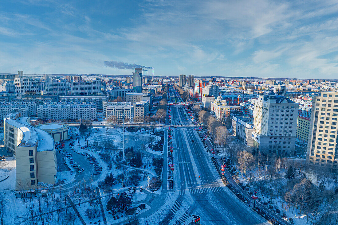 Blick über Heihe, Heilongjiang, China, Asien