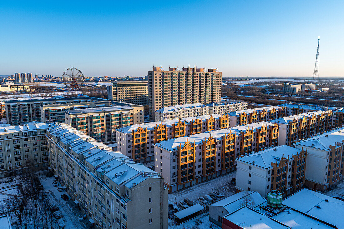 Blick über Heihe, Heilongjiang, China, Asien