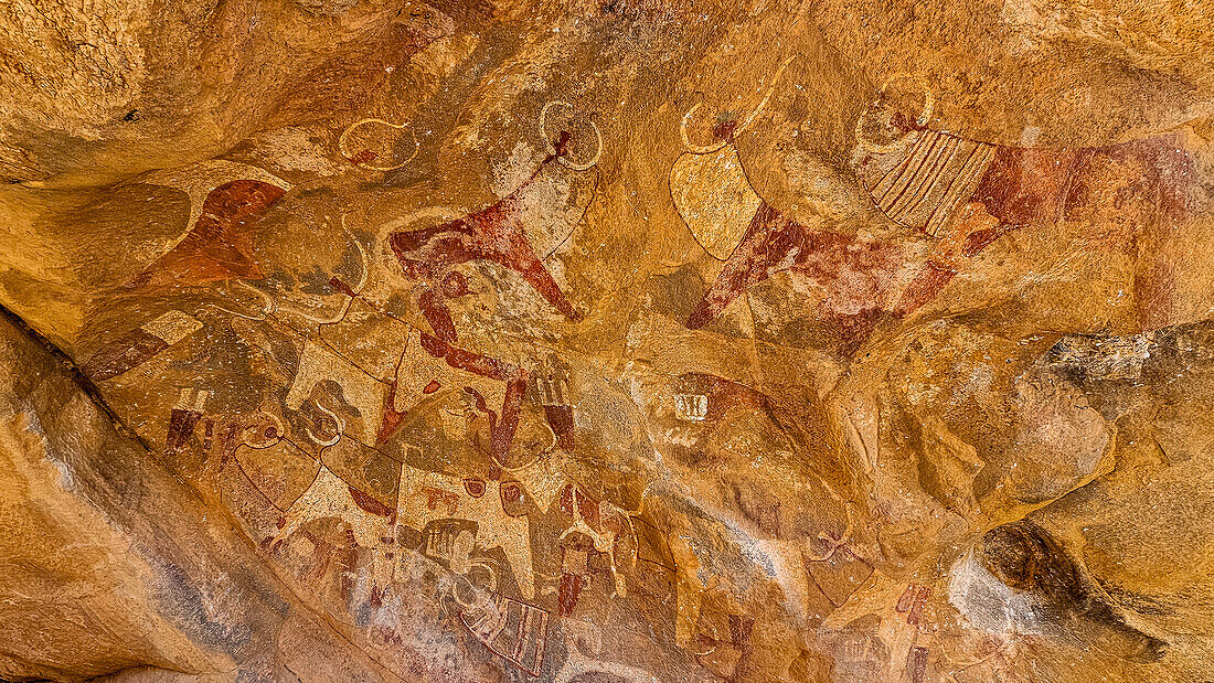 Rock art paintings of Laas Geel, near Hargeisa, Somaliland, Somalia, Africa