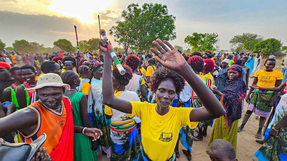 Traditionelle Dinka-Hochzeit, Bor, Zentralregion, Südsudan, Afrika