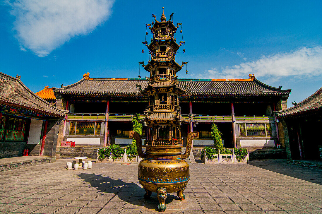 The monastery complex of Wudai Shan (Mount Wutai), UNESCO World Heritage Site, Shanxi, China, Asia