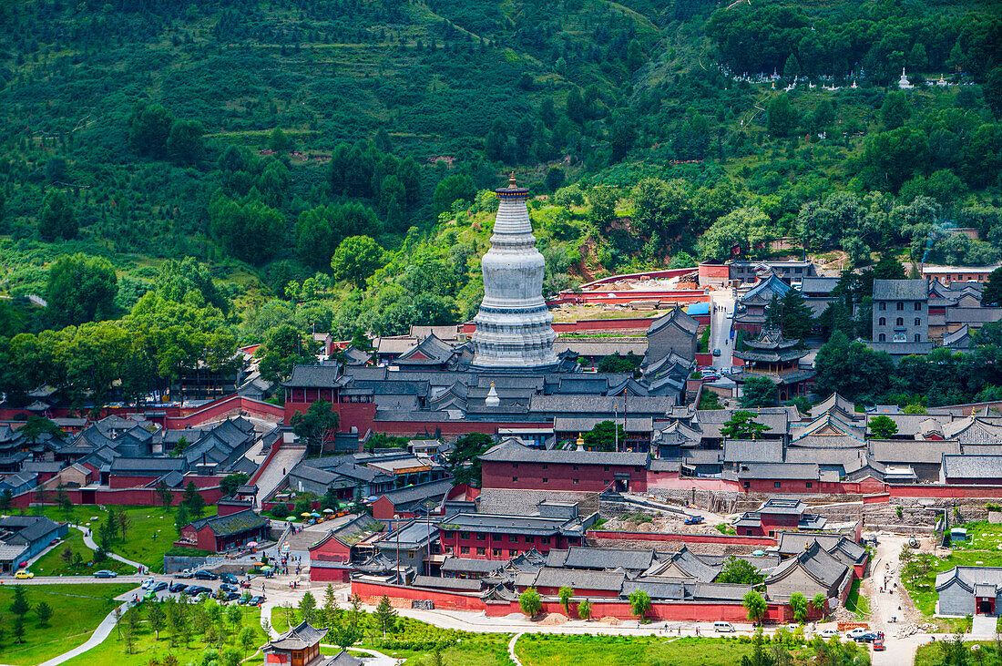 The monastery complex of Wudai Shan (Mount Wutai), UNESCO World Heritage Site, Shanxi, China, Asia