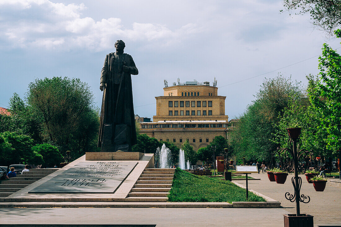 View of the National History Museum of Armenia from the Vernissage market in Yerevan, Armenia (Hayastan), Caucasus, Central Asia, Asia