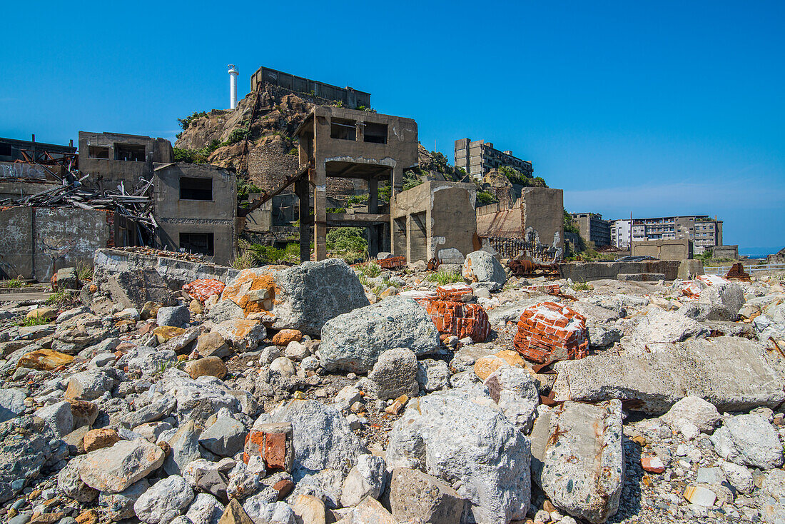 Hashima-Insel (Gunkanjima) (Kriegsschiff-Insel) (Schlachtschiff-Insel), Nagasaki, Kyushu, Japan, Asien