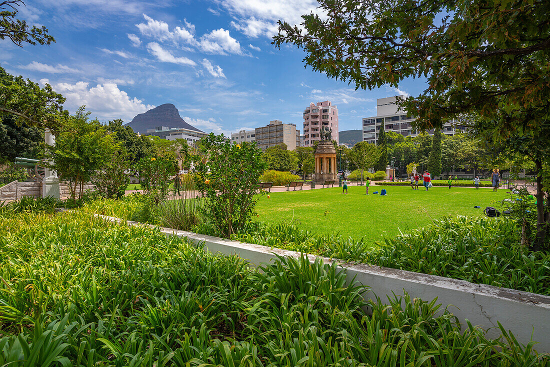 Blick auf Company's Garden und den Tafelberg im Hintergrund, Kapstadt, Westkap, Südafrika, Afrika