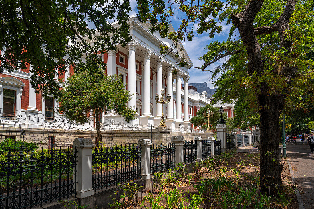 View of Parliament of South Africa Building, Cape Town, Western Cape, South Africa, Africa