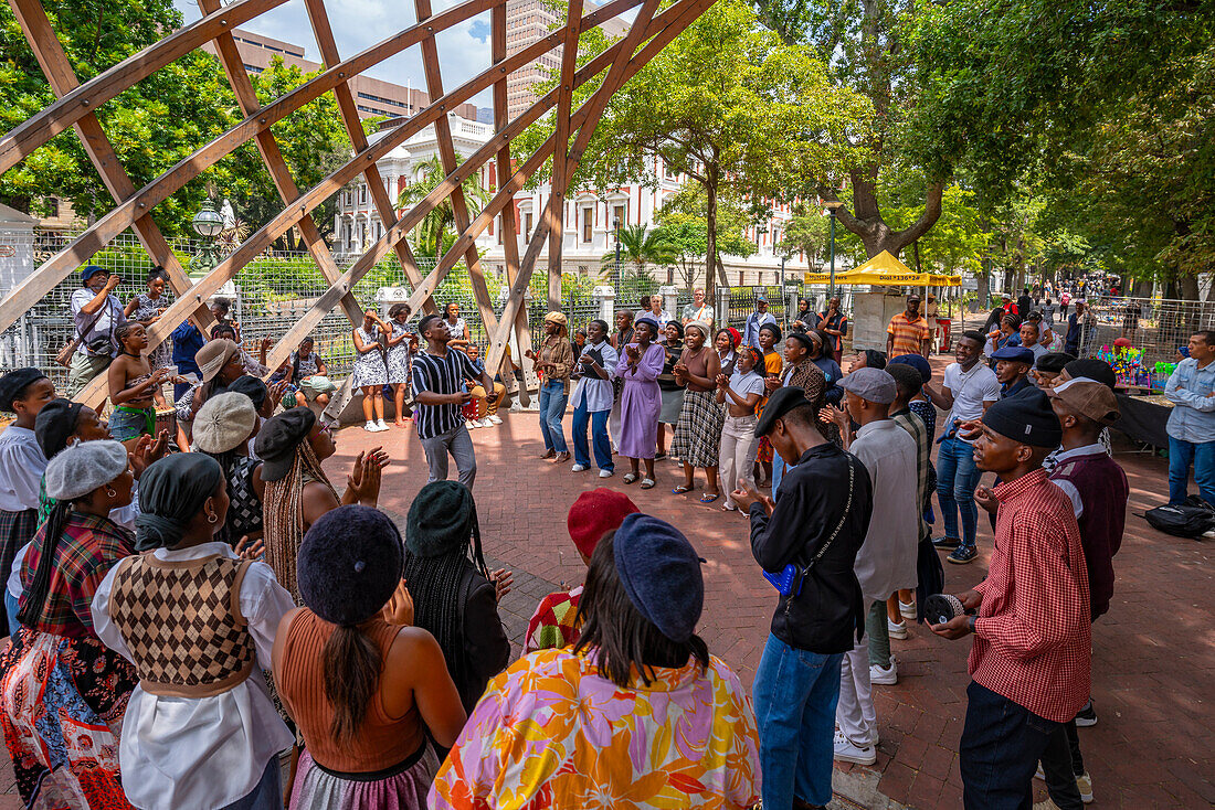 View of gathering at Arch for Arch, Cape Town, Western Cape, South Africa, Africa