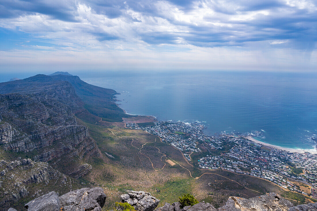 Blick auf die Kaphalbinsel vom Tafelberg aus, Kapstadt, Westkap, Südafrika, Afrika