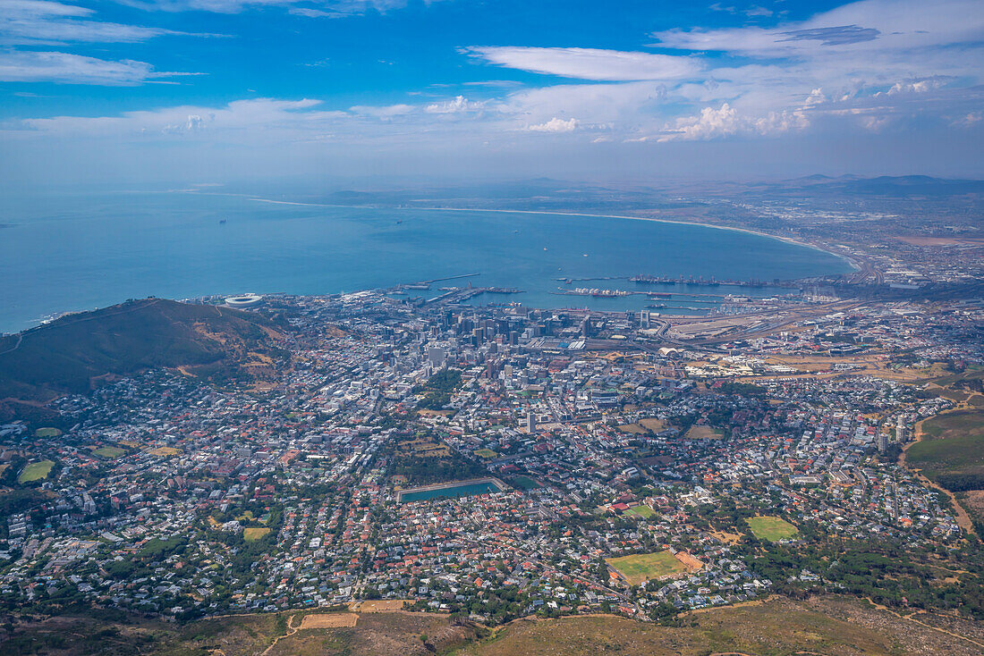 Blick auf Kapstadt vom Tafelberg aus, Kapstadt, Westkap, Südafrika, Afrika