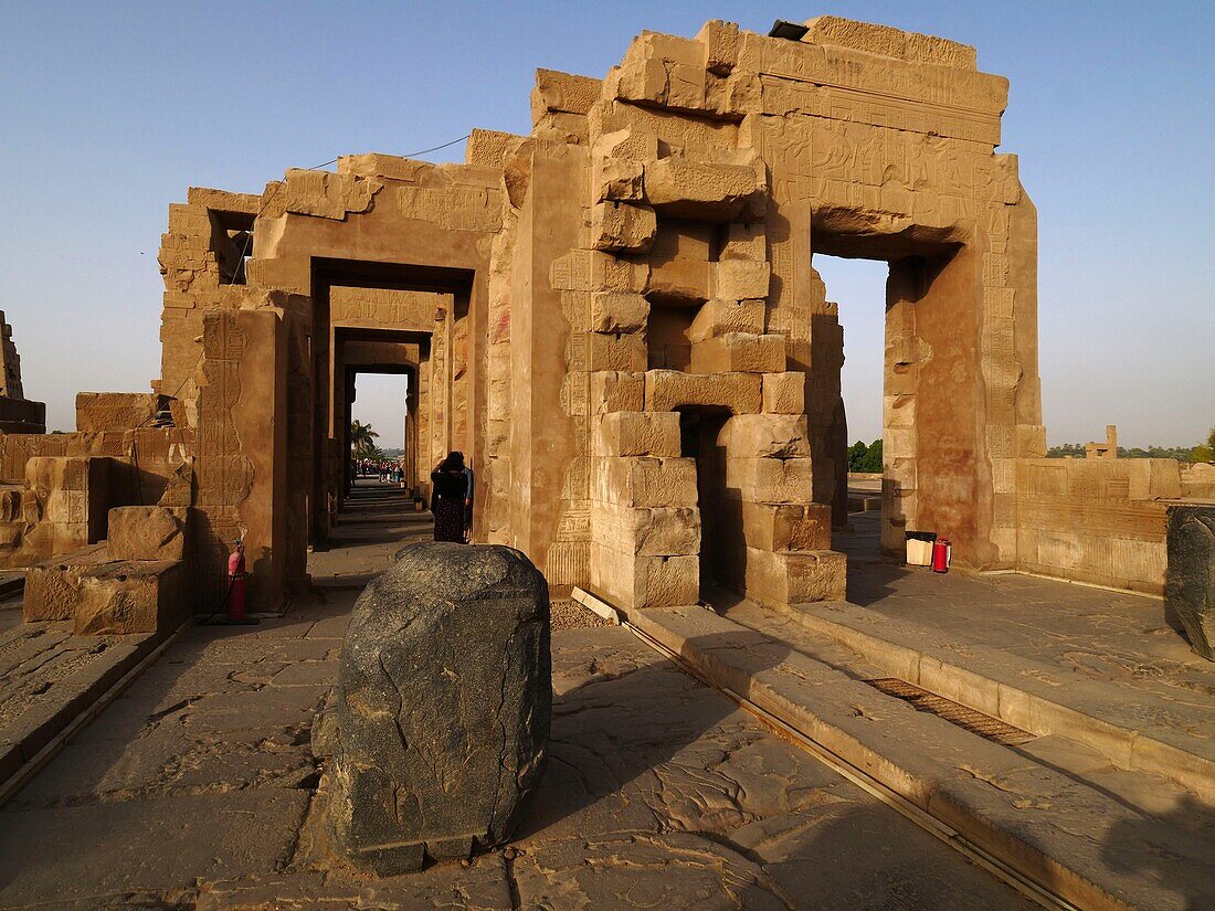 Ägypten, Oberägypten, Niltal, Tempel von Kom Ombo, der dem krokodilköpfigen Gott Sobek geweiht ist