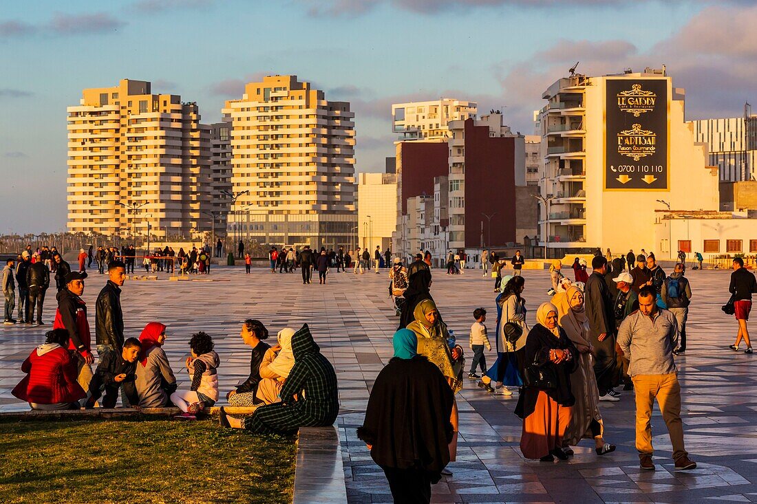 Morocco, Casablanca, the forecourt of the Hassan II mosque