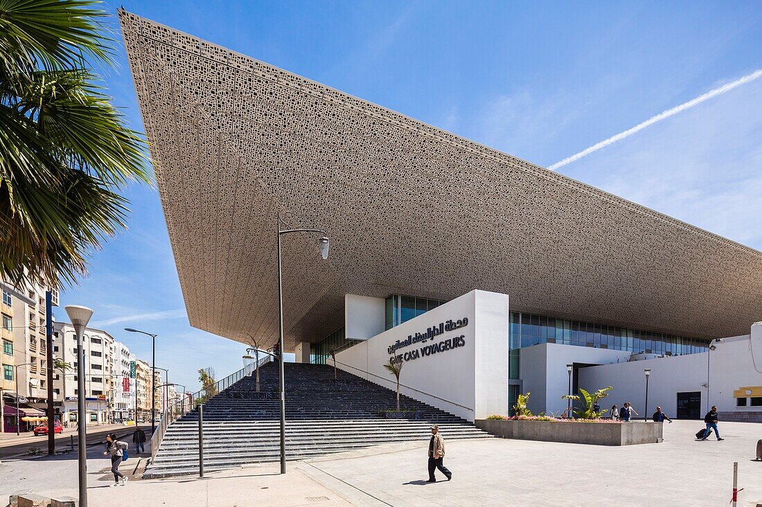 Marokko, Casablanca, neuer Bahnhof CASA VOYAGEURS, der die LGV empfängt