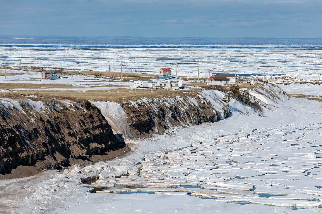 Kanada, Provinz New Brunswick, Chaleur Region, Chaleur Bay, Great Anse und Bathurst Küste, Strand und Pokeshaw Bay zur Zeit der Frühjahrseisschmelze