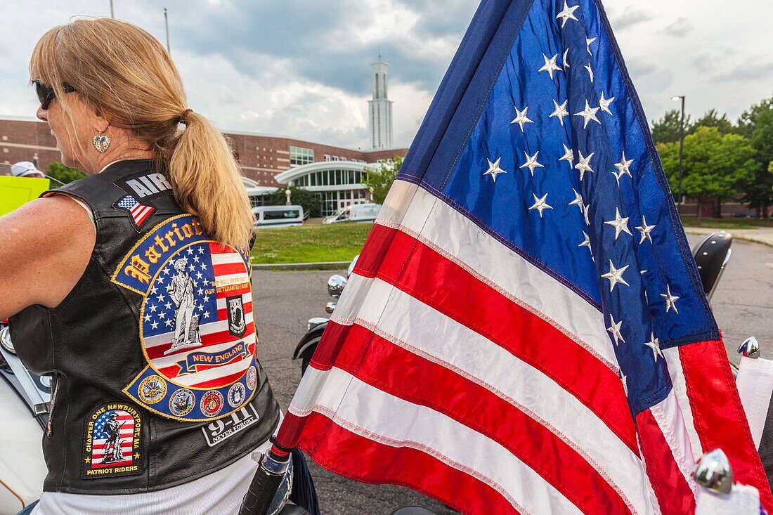 Vereinigte Staaten, Neuengland, Massachusetts, Cape Ann, Gloucester, Gloucester Horribles Traditionelle Parade, 3. Juli, Motorradfahrer, NT