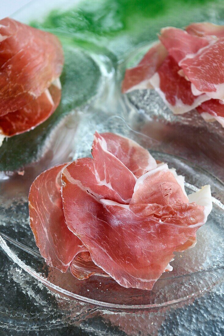 Italien, Emilia Romagna, Polesine Zibello bei Parma, Antica Corte Pallavicina, Culatello, traditioneller Schinken aus Parma