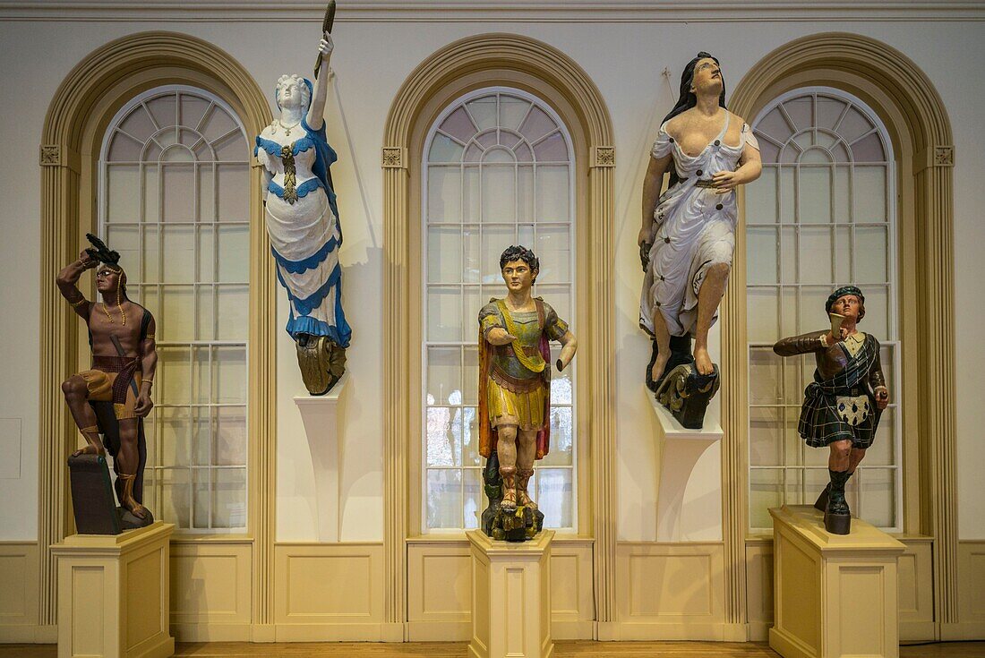 United States, New England, Massachusetts, Salem, Peabody Essex Museum, antique ship's figureheads