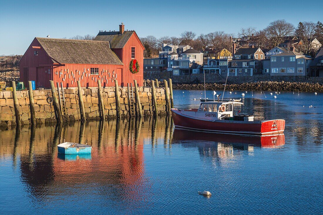 Vereinigte Staaten, Neuengland, Massachusetts, Cape Ann, Rockport, Rockport Harbor, Motiv Number One, berühmte Fischerbude