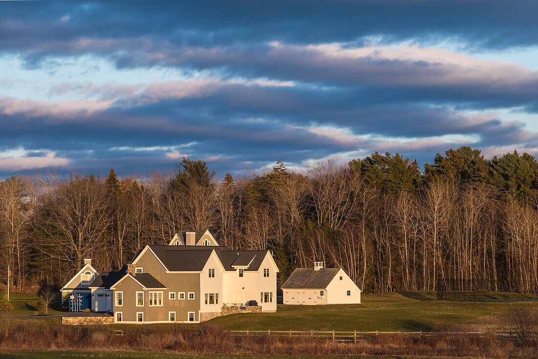 United States, Maine, Cape Elizabeth, small farm, springtime