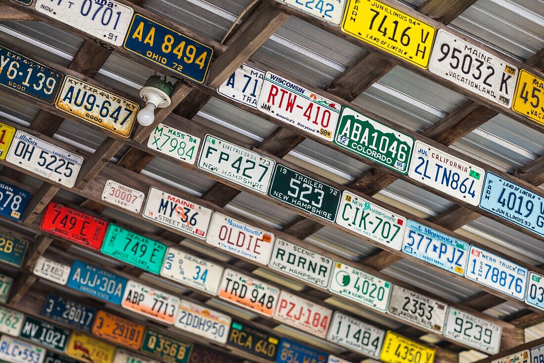 United States, Maine, Wells, antique license plates