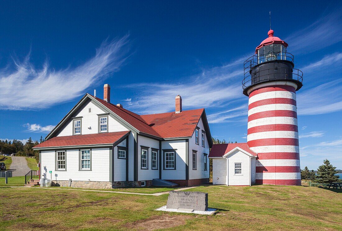 United States, Maine, Lubec, West Quoddy Head Llight lighthouse