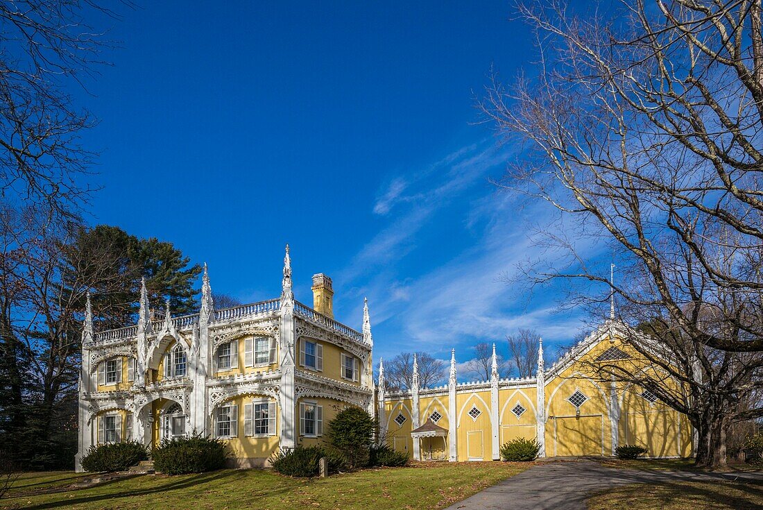 United States, Maine, Kennebunkport, the abandoned Wedding Cake House, the Most Photographed House in Maine