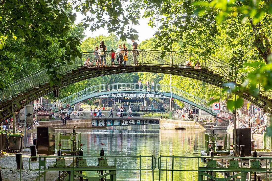 Frankreich, Paris, der Canal Saint Martin, Recollets-Schleusen