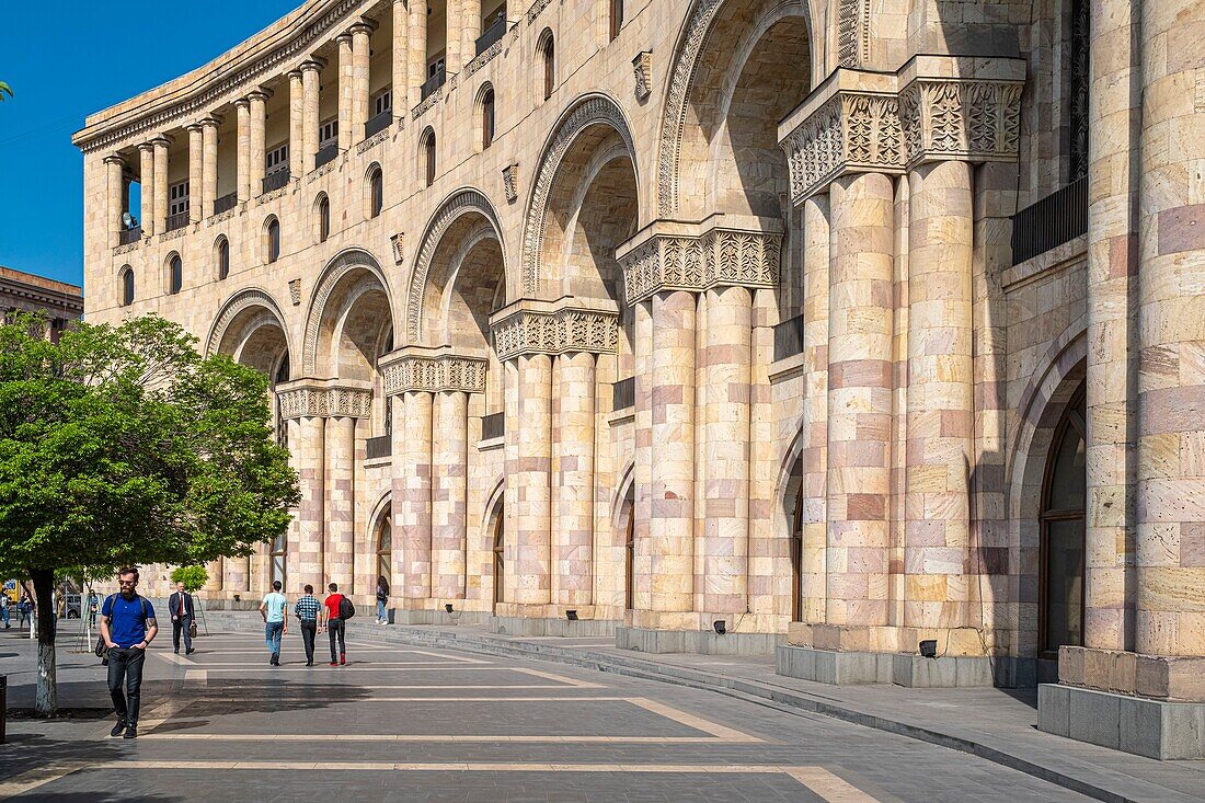 Armenia, Yerevan, Republic square, building housing several ministries