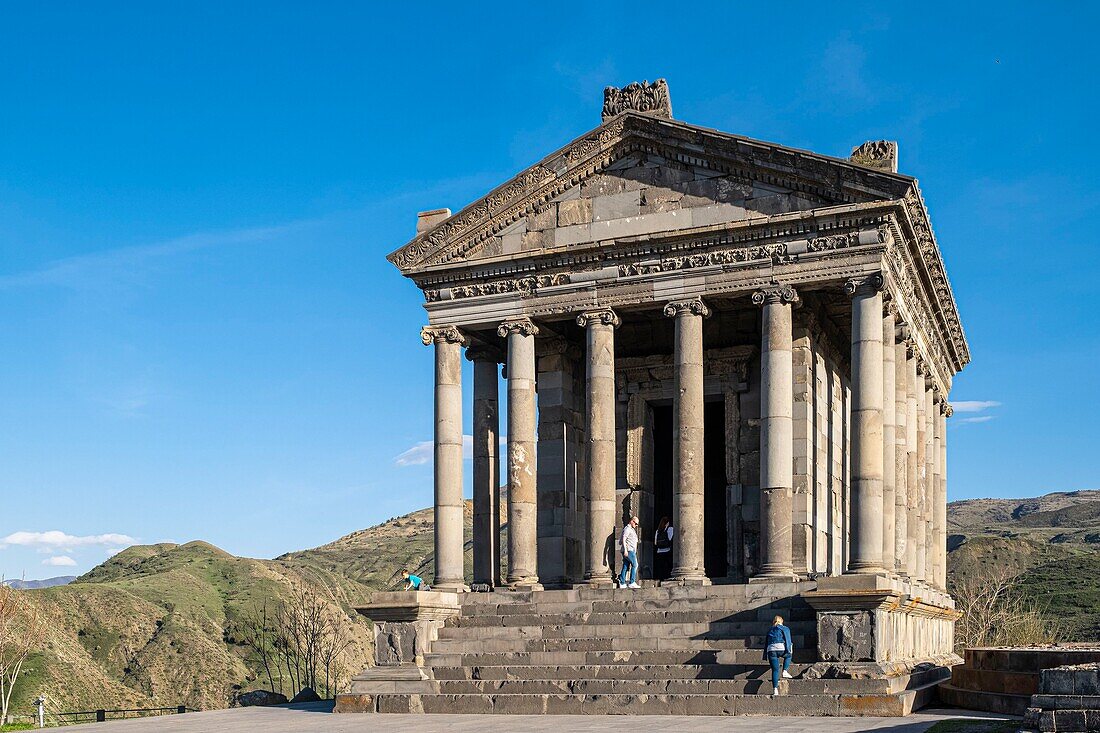 Armenia, Kotayk region, Garni, fortress of Garni, pagan temple of the first century, unique monument of the Hellenistic period in Armenia