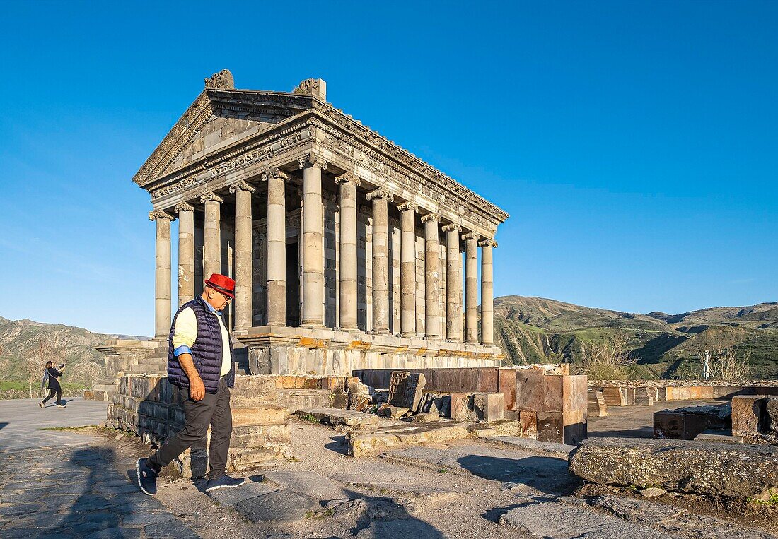 Armenia, Kotayk region, Garni, fortress of Garni, pagan temple of the first century, unique monument of the Hellenistic period in Armenia