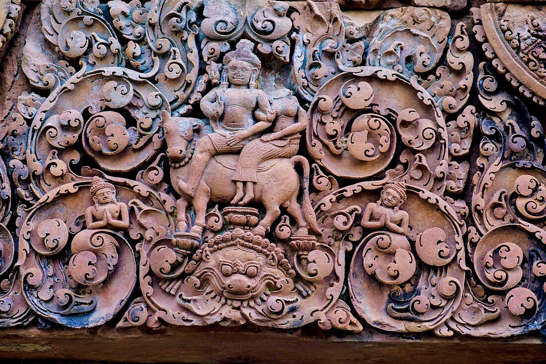 Cambodia, Angkor on World Heritage list of UNESCO, Banteay Srei, built in 10 th century