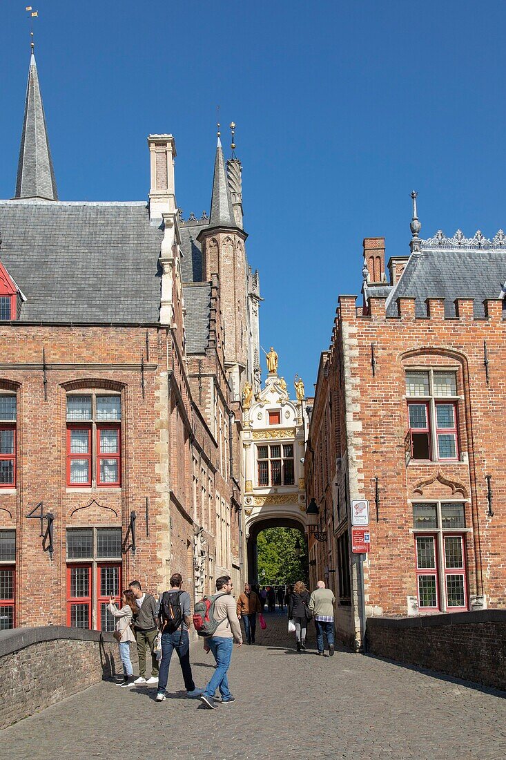 Belgien, Westflandern, Brügge, historisches Zentrum, von der UNESCO zum Weltkulturerbe erklärt, Rückwand des Brugse Vrije oder des Franc de Bruges Palastes