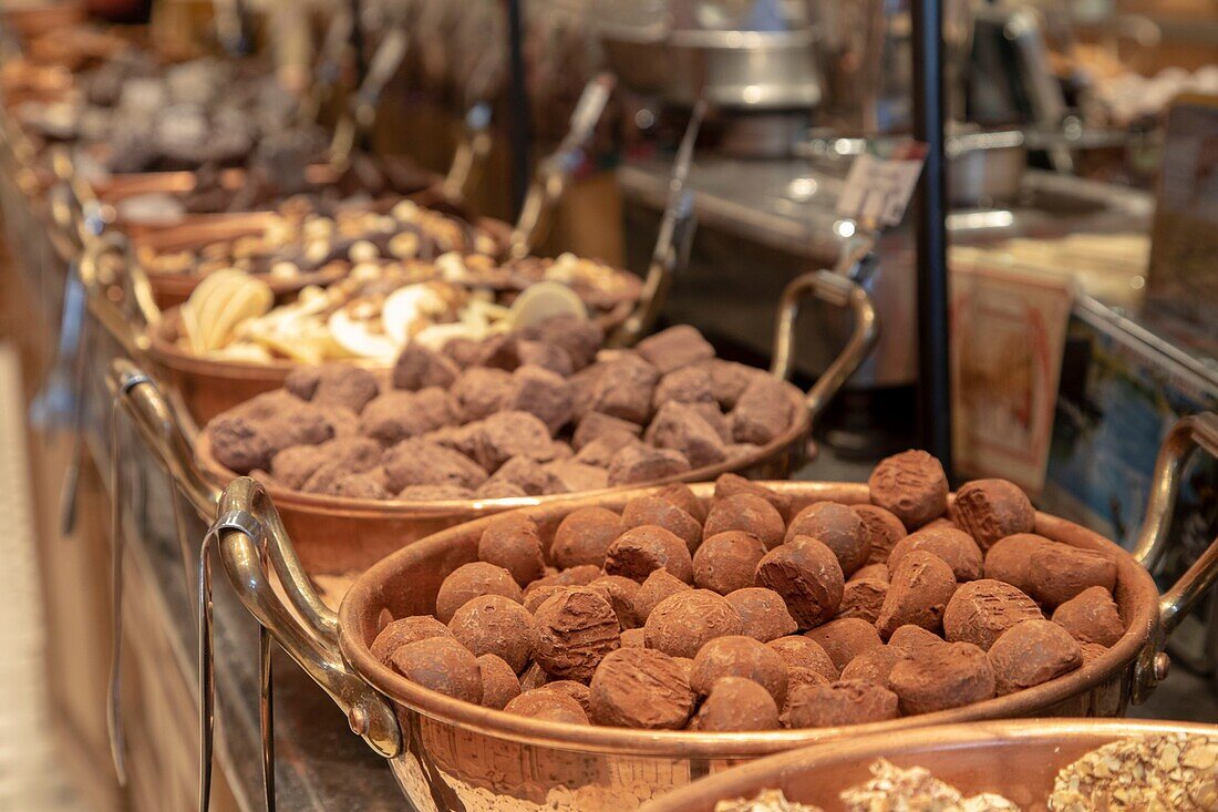 Belgien, Westflandern, Brügge, historisches Zentrum, von der UNESCO zum Weltkulturerbe erklärt, Chocolatier Gourmet Belgium