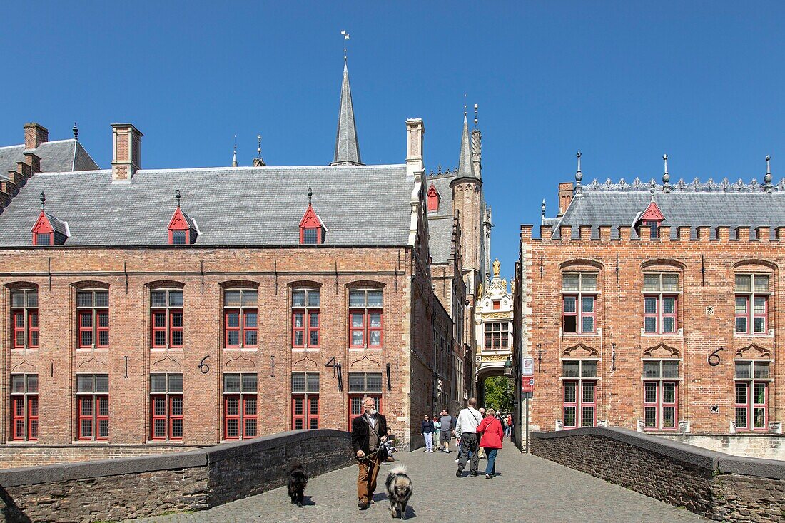 Belgien, Westflandern, Brügge, historisches Zentrum, von der UNESCO zum Weltkulturerbe erklärt, Rückwand des Brugse Vrije oder des Franc de Bruges Palastes