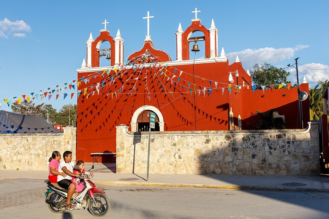 Mexico, Yucatan state, Celestun, the church