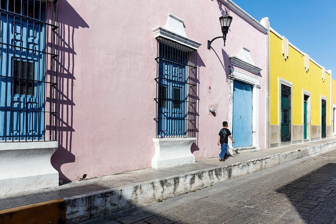 Mexiko, Bundesstaat Campeche, Campeche, von der UNESCO zum Weltkulturerbe erklärte Festungsstadt, Kolonialhäuser