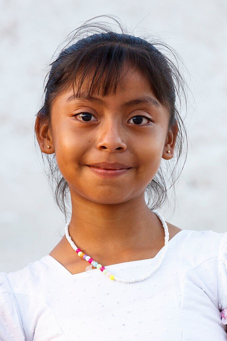 Mexico, Campeche state, Campeche, young girl portrait