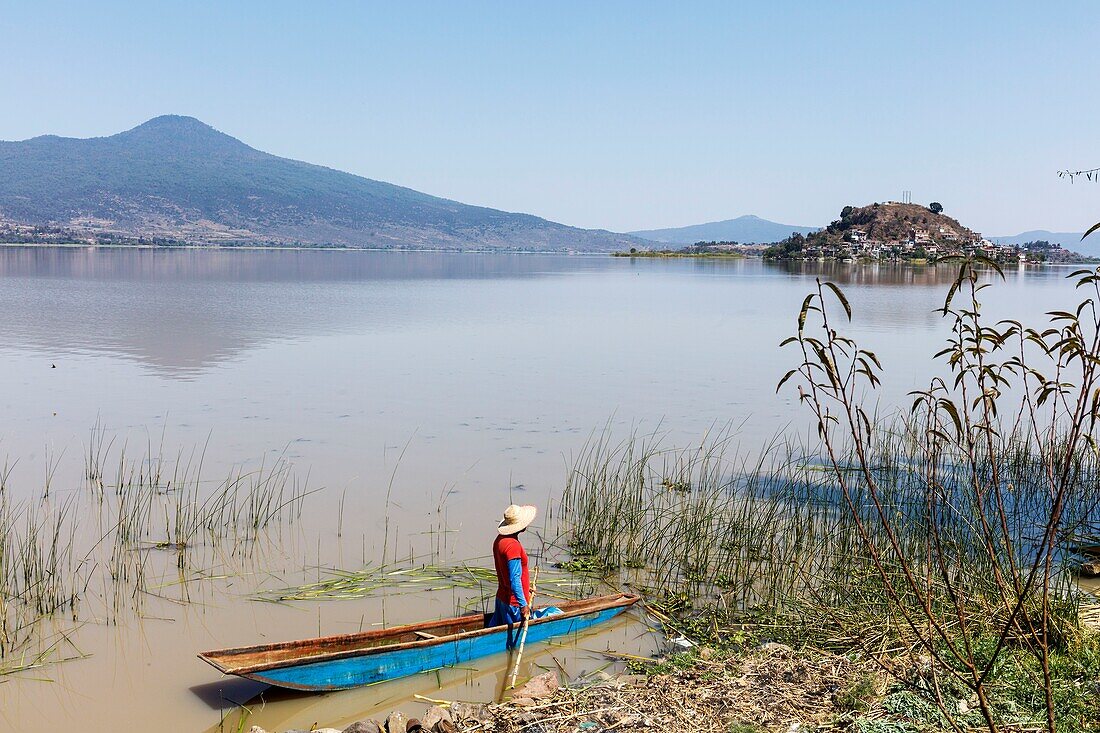 Mexiko, Bundesstaat Michoacan, Janitzio, Boot auf dem Patzcuaro-See