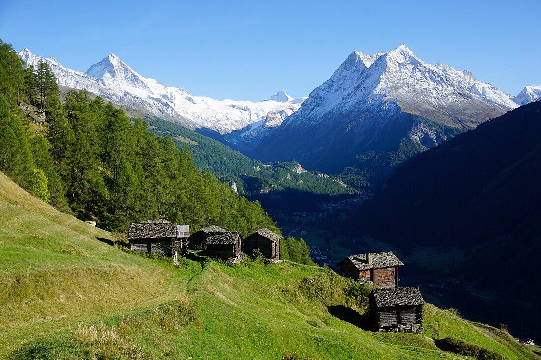 Switzerland, Valais Canton, Val d'Herens, village of Evolene