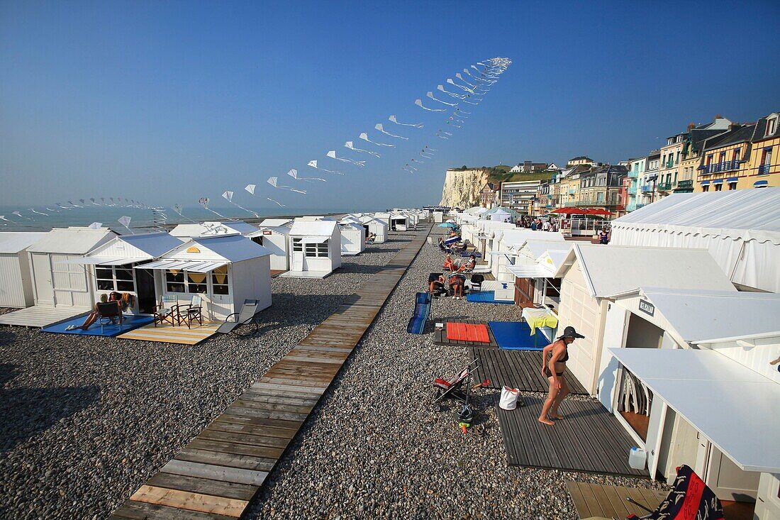 France, Somme, Mers les Bains, the beach in Mers les Bains