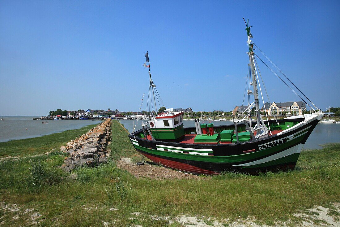 France, Somme, Le Crotoy, restoration site of the Saint Antoine de Padoue trawler