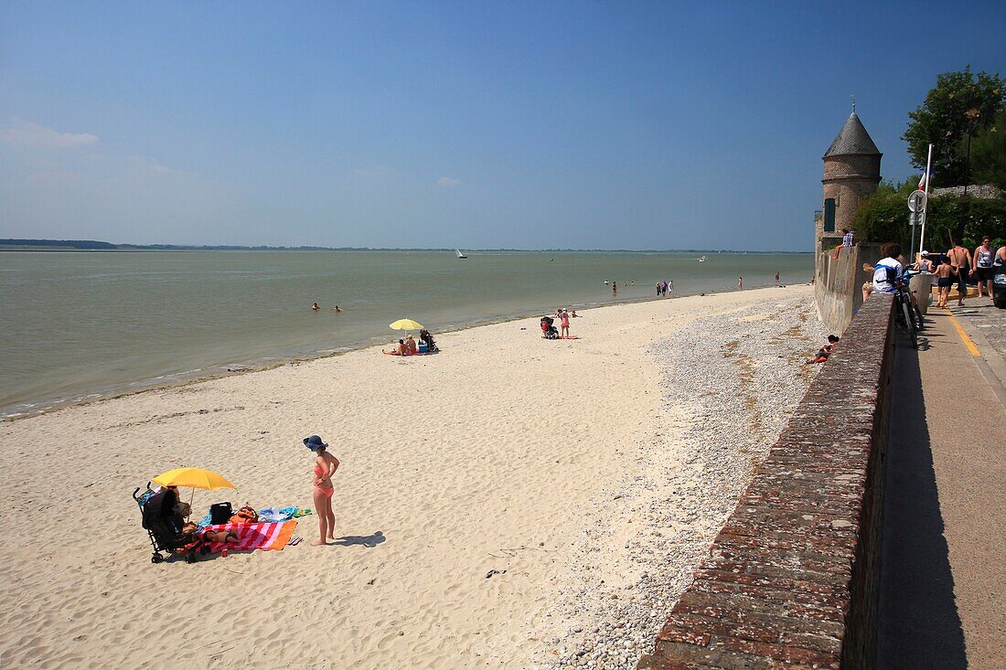 France, Somme, Le Crotoy, the beach in Baie de Somme