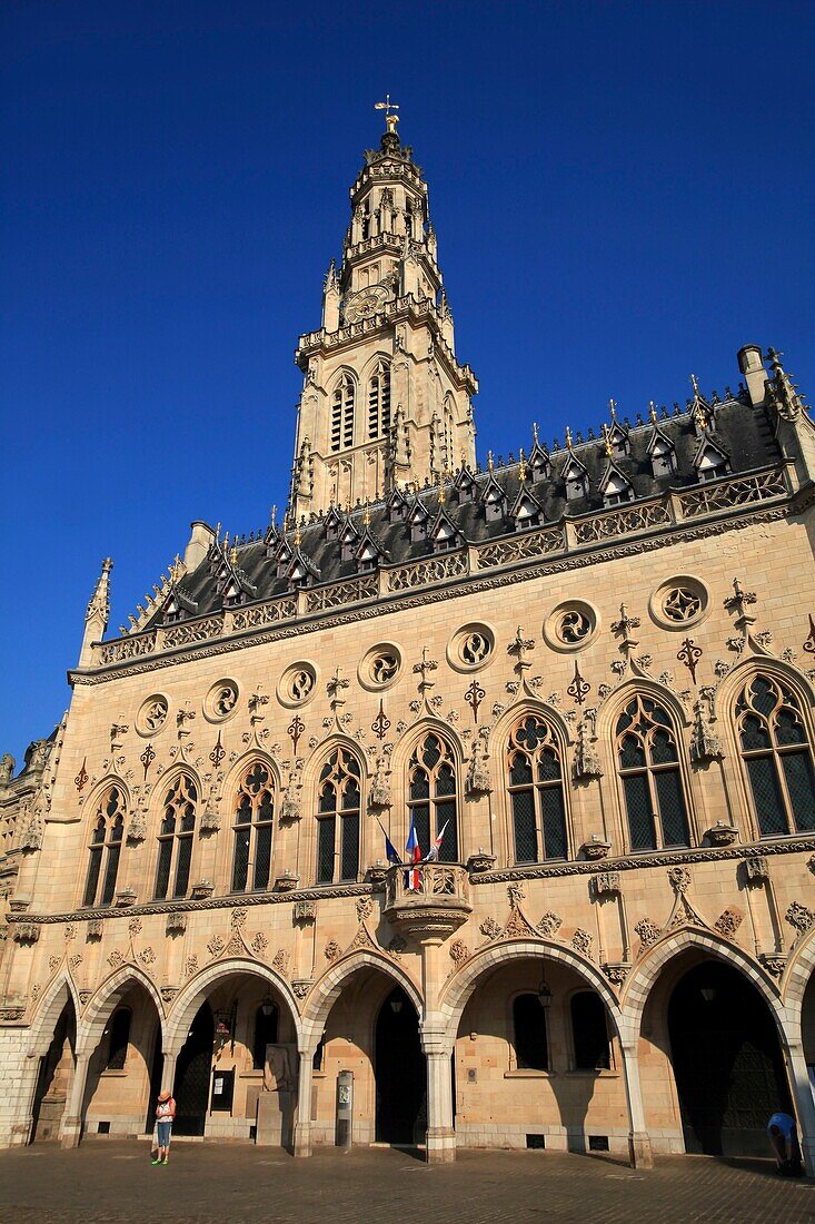 France, Pas de Calais, Arras, Place des Heros in Arras and the Belfry