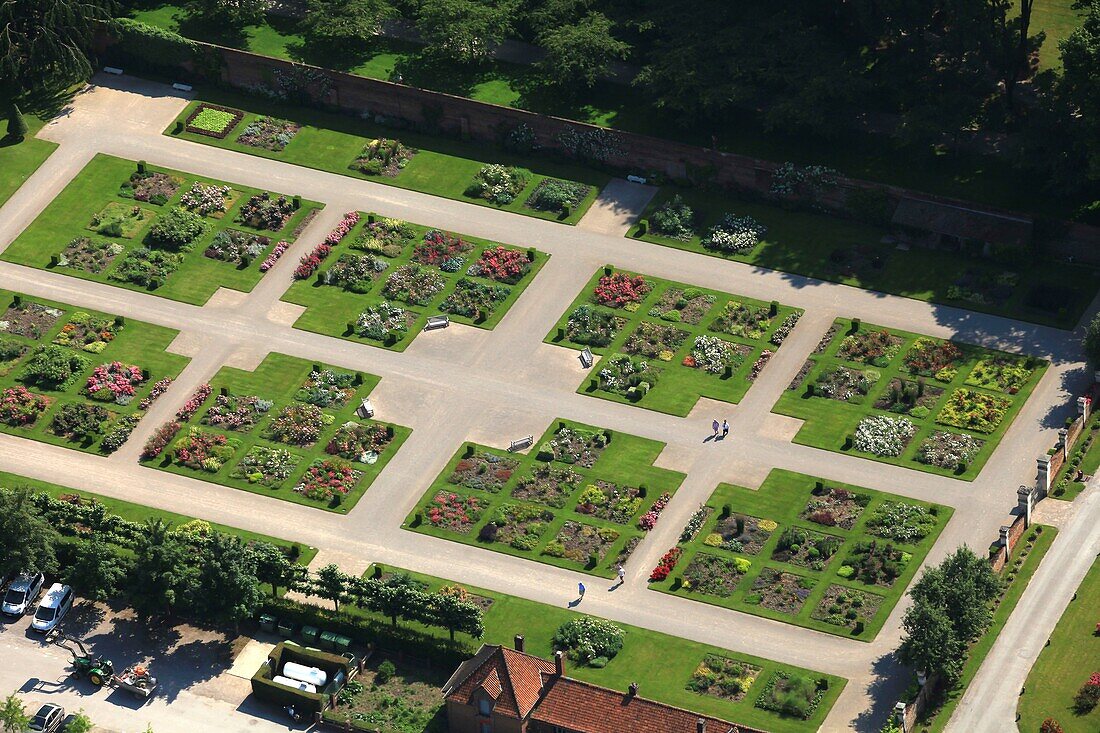 France, Somme, Argoules, abbey and gardens Valloires, Cistercian abbey of the eighteenth century, the gardens are the work of landscape Gilles Clement