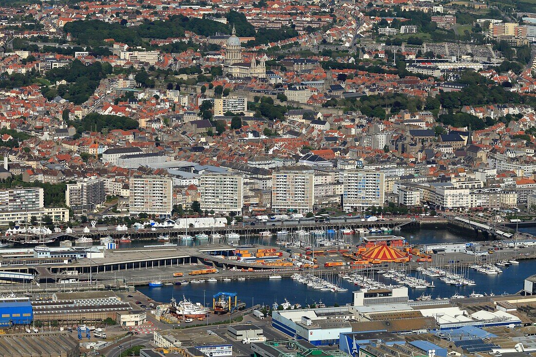 France, Pas de Calais, Boulogne sur Mer (aerial view)