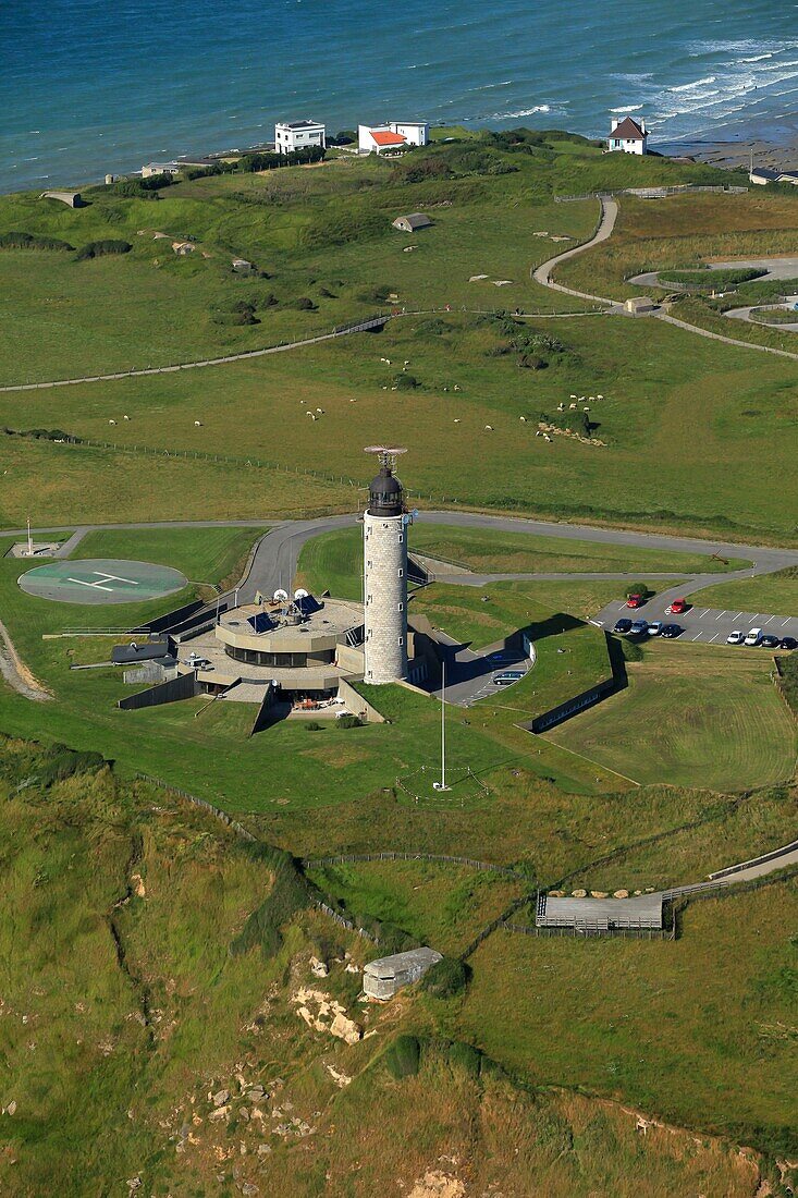 Frankreich, Pas de Calais, Cap Gris Nez, Regionales Überwachungs- und Rettungszentrum (CROSS) (Luftaufnahme)