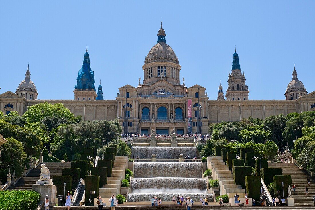 Spain, Catalonia, Barcelona, Montjuic Hill, Catalonia National Museum of Art (MNAC), National Palace (Palau Nacional)