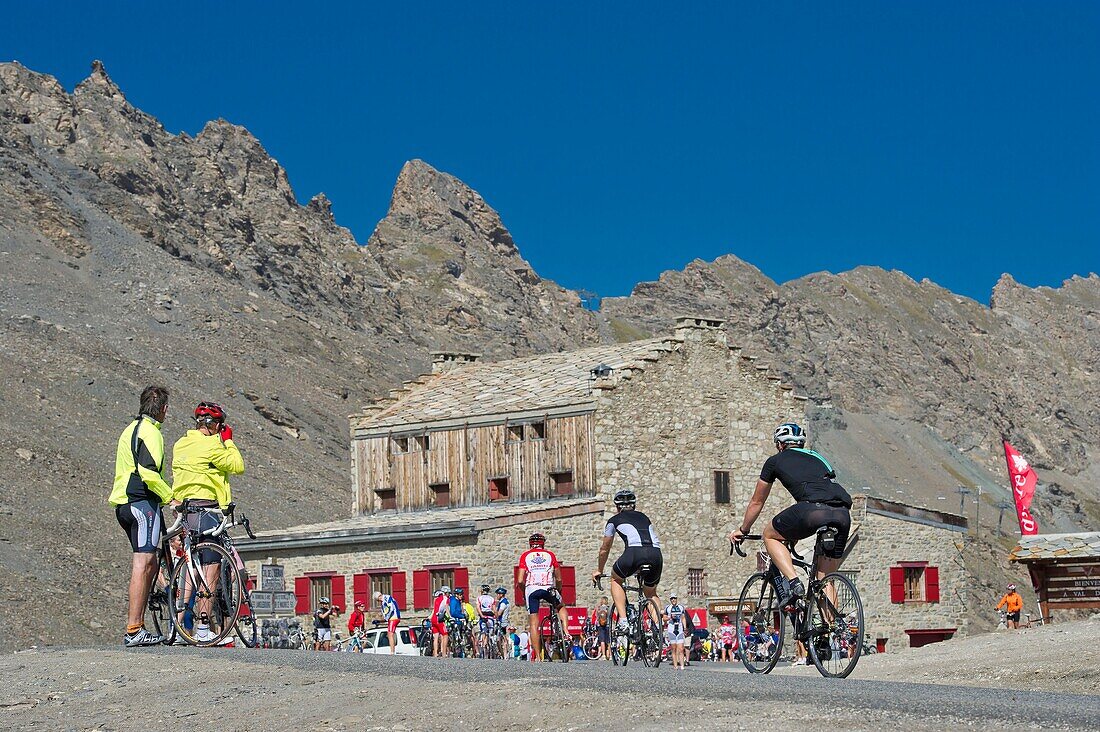 France, Savoie, Haute Maurienne, high Tarentaise, the pass of Iseran is reserved for cycling a day in the summer