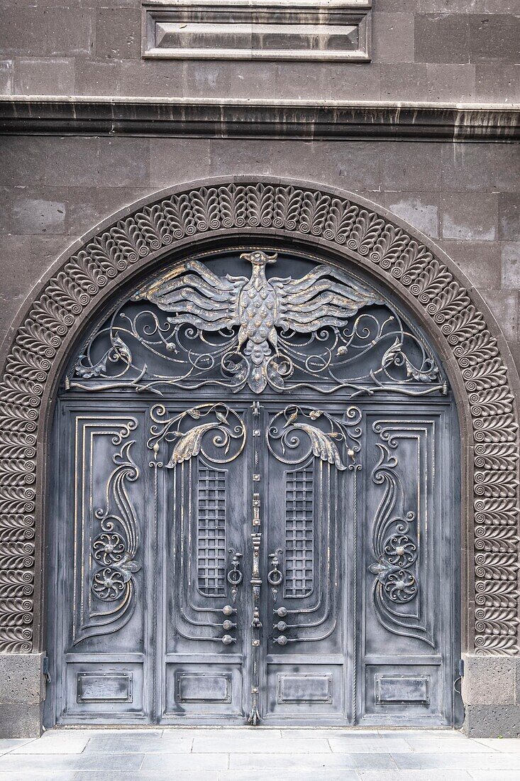 Armenia, Shirak region, Gyumri, historic district or Kumayri, historic house made with black volcanic stone