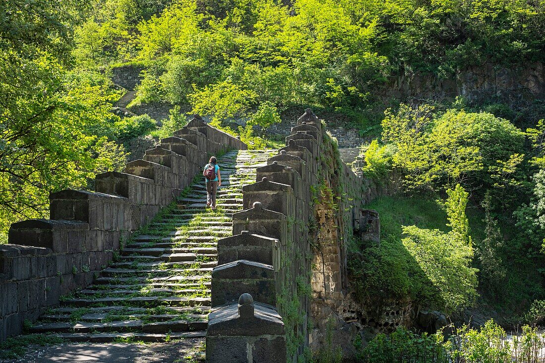 Armenia, Lorri region, Debed valley, Alaverdi, Sanahin bridge, 12th century medieval bridge over Debed river