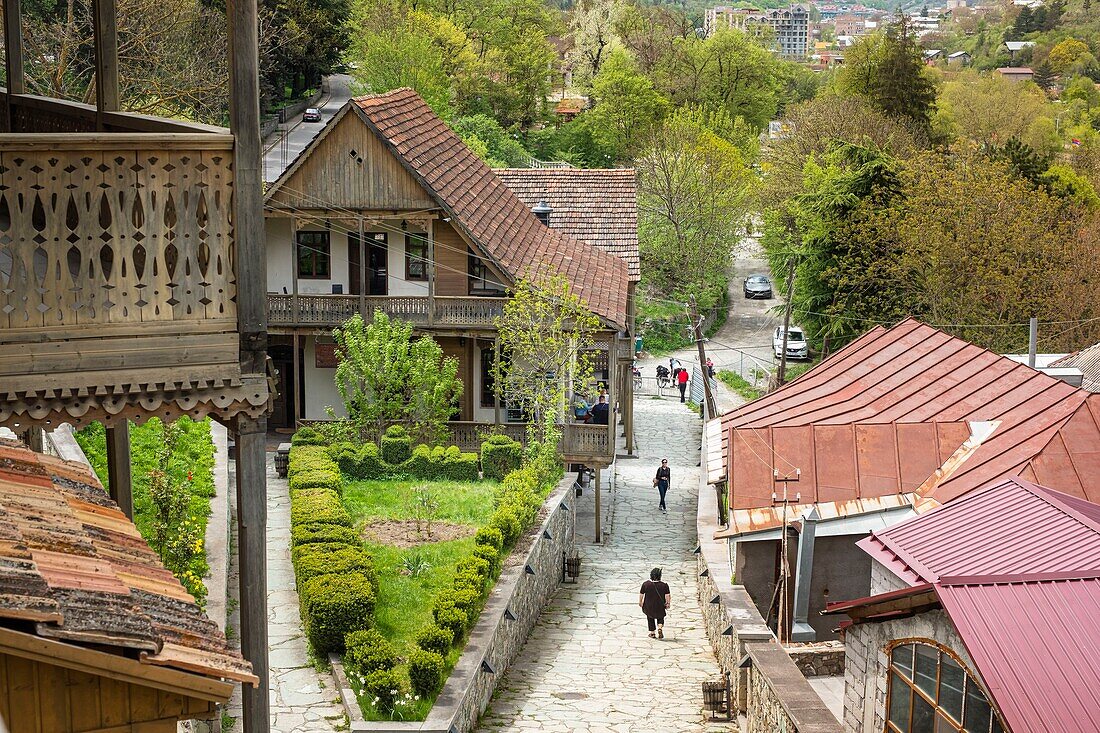 Armenien, Region Tawusch, Dilidschan, Thermal- und Kurort, eingebettet in ein bergiges und bewaldetes Gebiet, Erhaltung der traditionellen Wohnhäuser in der Altstadt